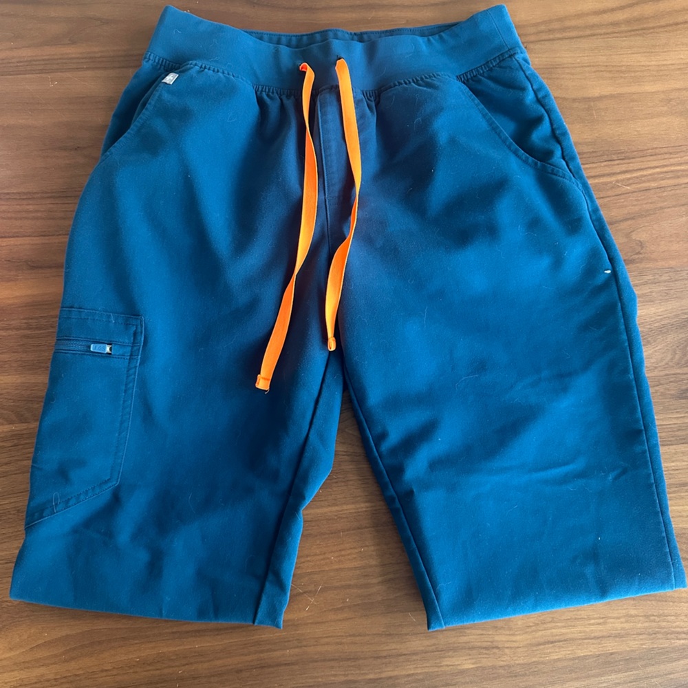 Figs Dark Blue Zamora with Orange Drawstring
